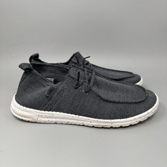 Hey Dude Mens Wally Halo Gray Casual Shoes Size 10 Slip On